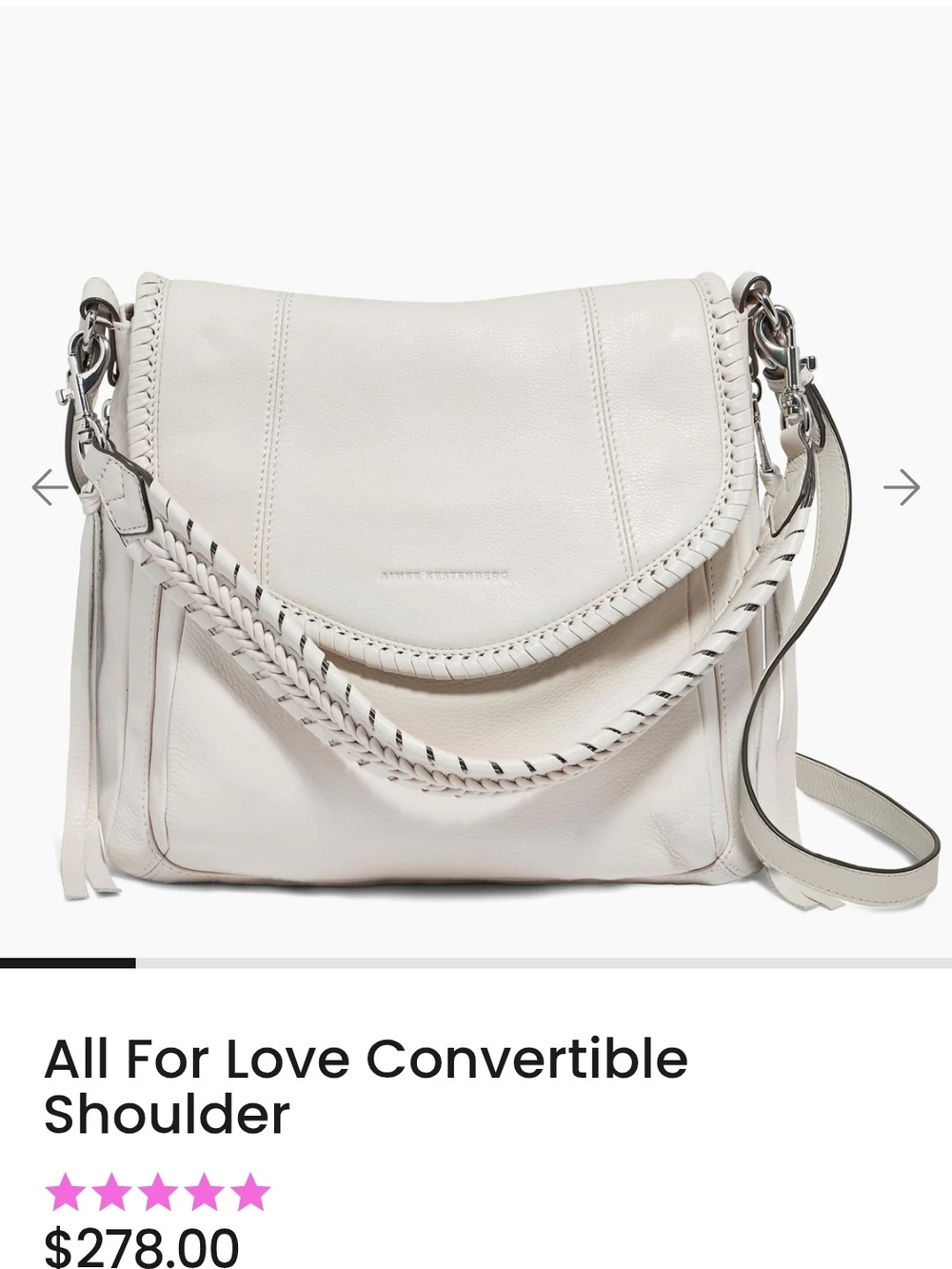 Aimee Kestenberg All For Love Convertible Shoulder Bag in Ivory
